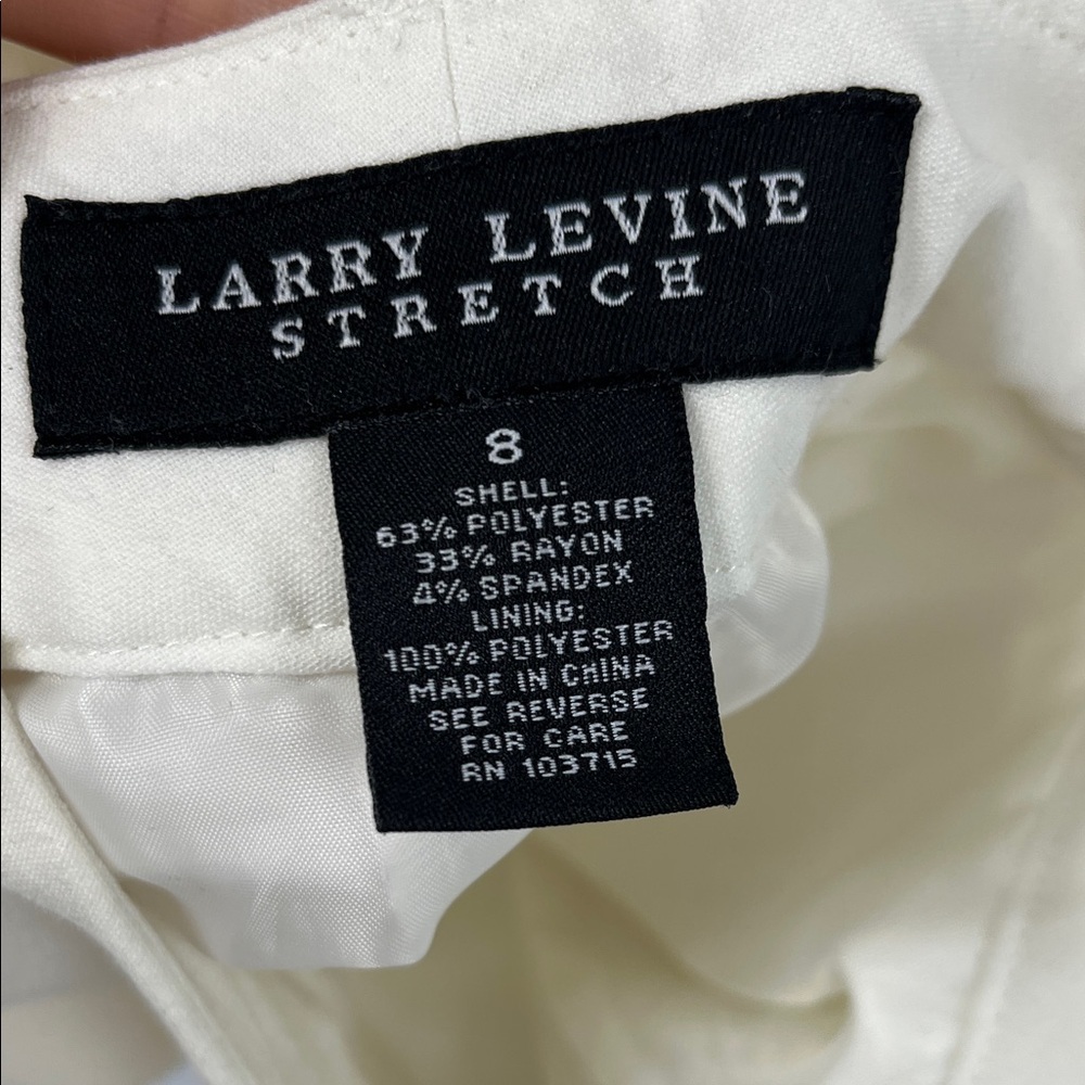 Larry Levine Stretch Elegant Cream Trousers - Size 8 - Picture 2 of 10